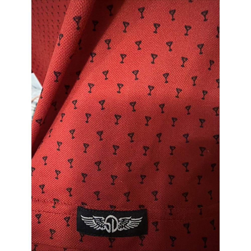 Straight Down Polo Shirt Mens Medium Red Golf Martini Cocktail Performance - Picture 5 of 7